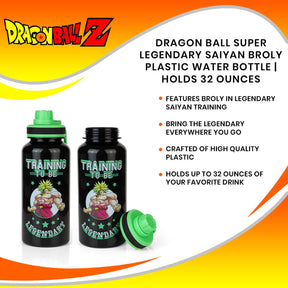 Dragon Ball Super Legendary Saiyan Broly Plastic Water Bottle | Holds 32 Ounces