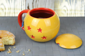 Dragon Ball Z 4-Star Dragon Ball Mug | Ceramic Mug With Lid | Holds 16 Ounces