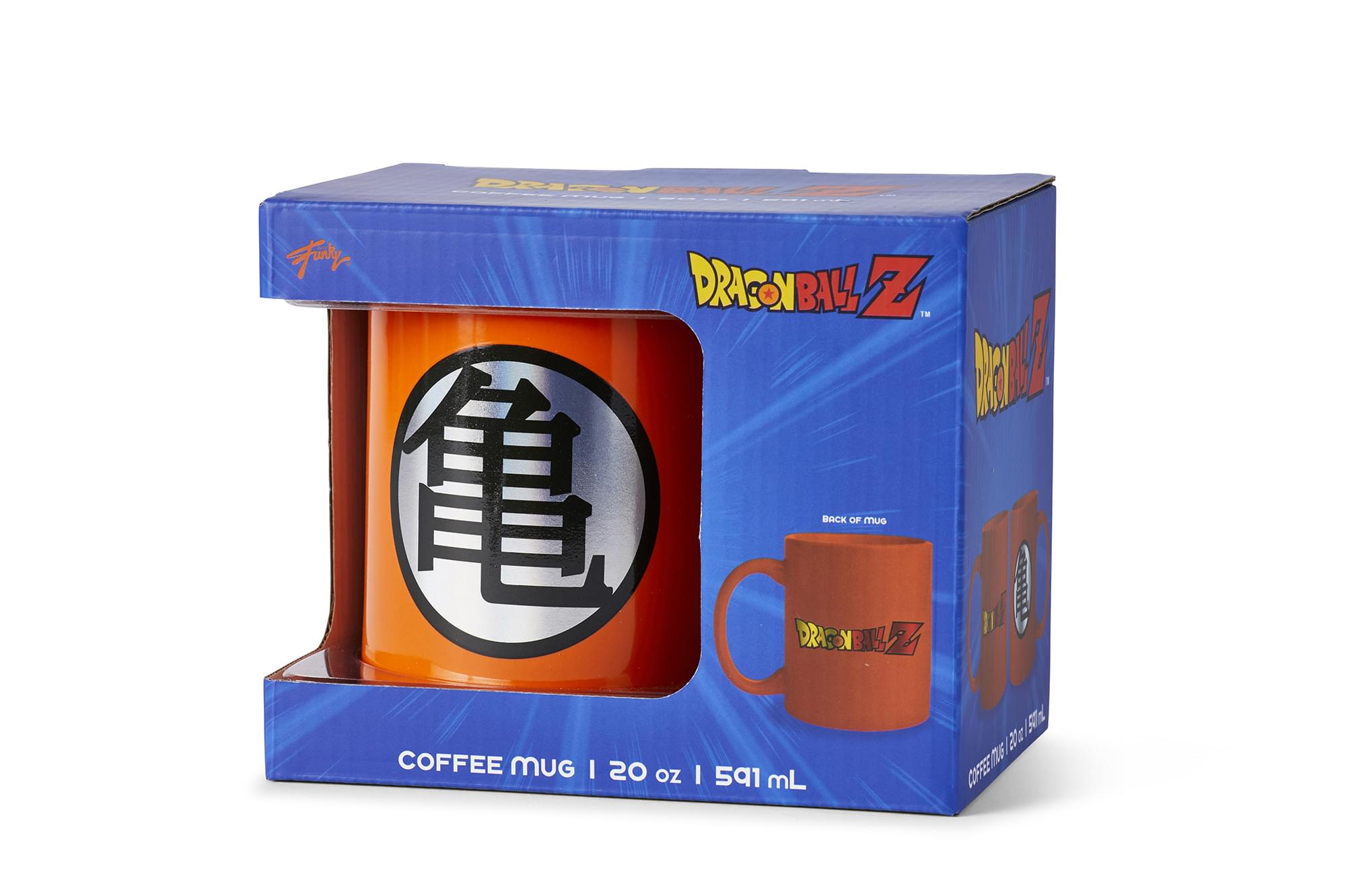 Dragon Ball Z Kame Kanji & Logo Orange Ceramic Mug | Large Cup Holds 20 Ounces