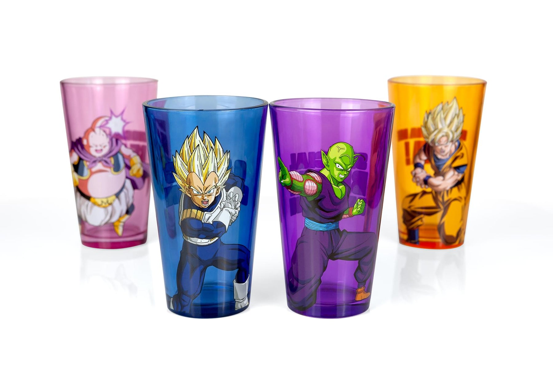 Dragon Ball Z Fighters Pint Glasses | 16-Ounce Character Glasses | Set of 4