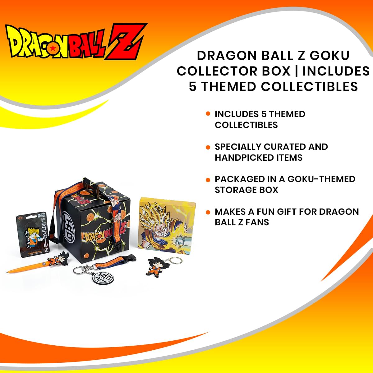 Dragon Ball Z Goku Collector Looksee Box | Includes 5 Themed Collectibles