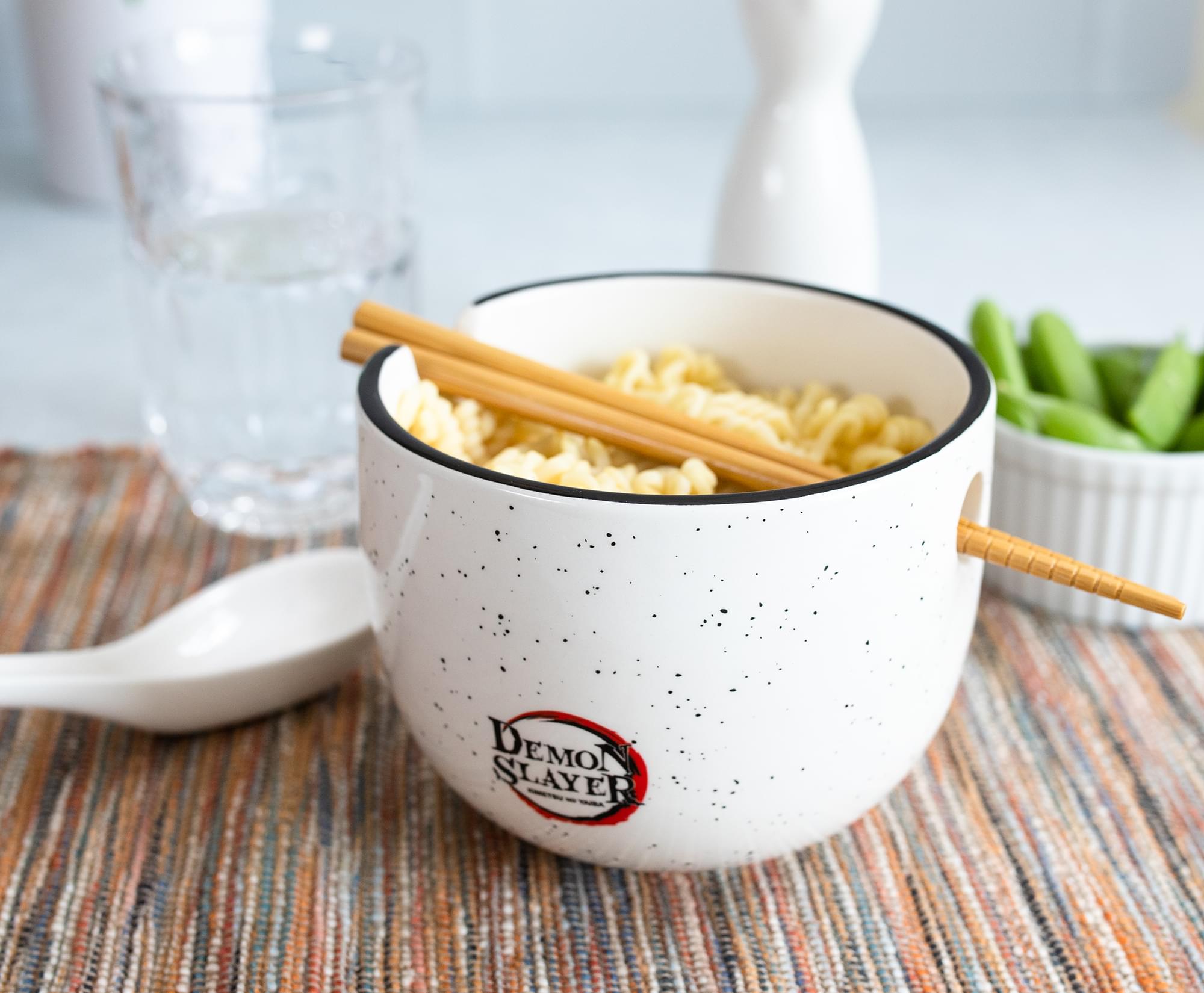 Demon Slayer Tanjiro Japanese Dinnerware Set | 16-Ounce Ramen Bowl, Chopsticks