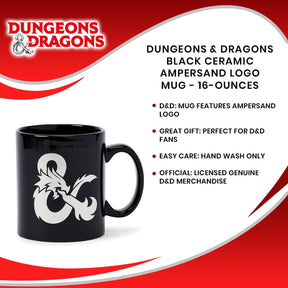 Dungeons & Dragons Black Ceramic Ampersand Logo Mug - 16-Ounces