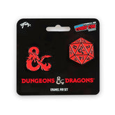 Dungeons & Dragons D20 Die and Ampersand Exclusive Enamel Pin Set