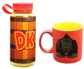 Donkey Kong Drinkware Bundle: Water Bottle & 20oz Mug