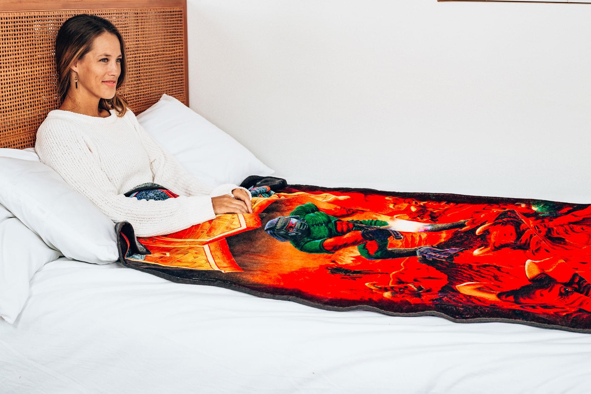 DOOM Classic Fleece Throw Blanket | Cozy Lightweight Blanket | 45 x 60 Inches