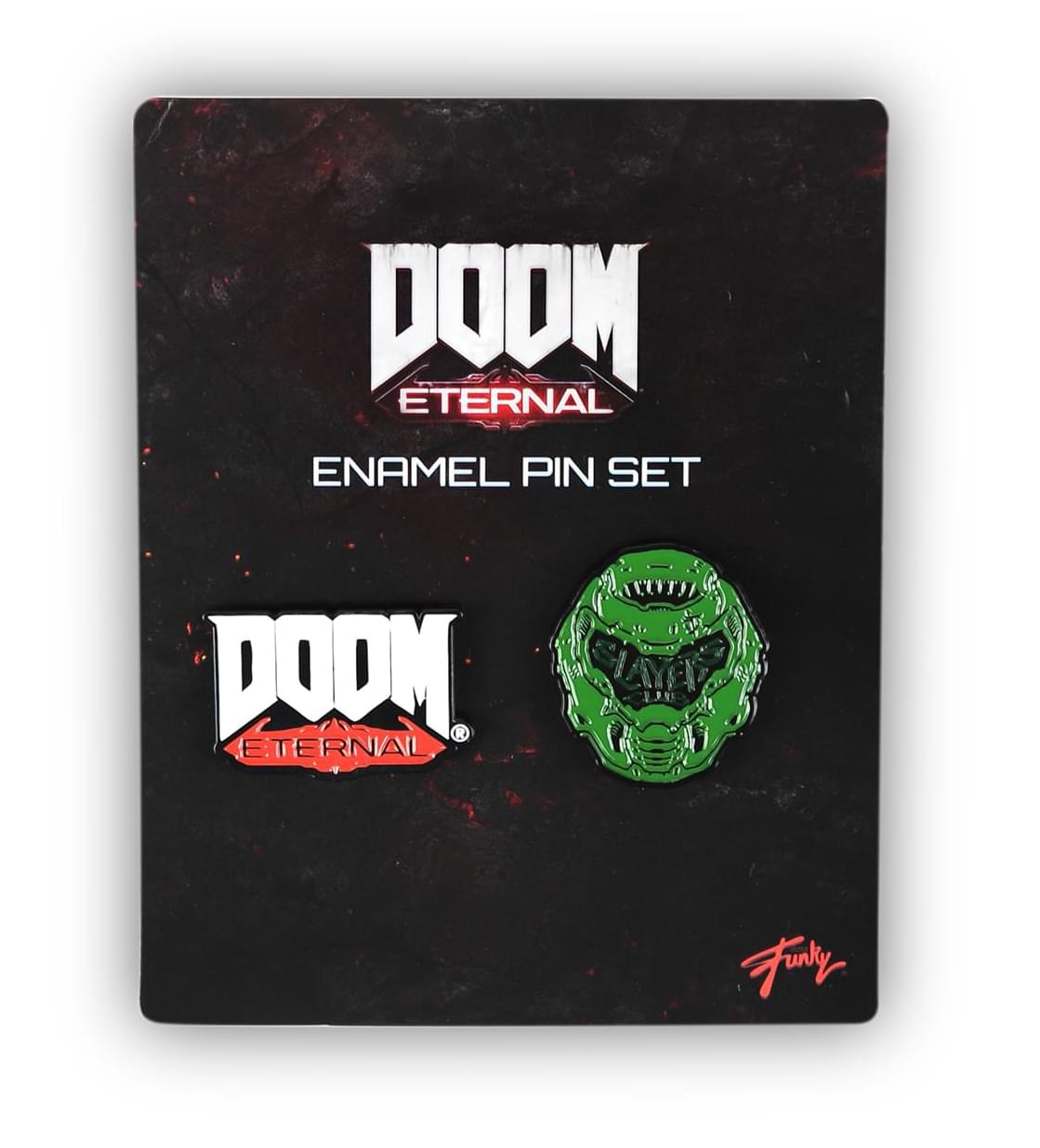 Doom Eternal Slayer & Logo Pin Set | Exclusive Enamel Collector Pins | Set Of 2