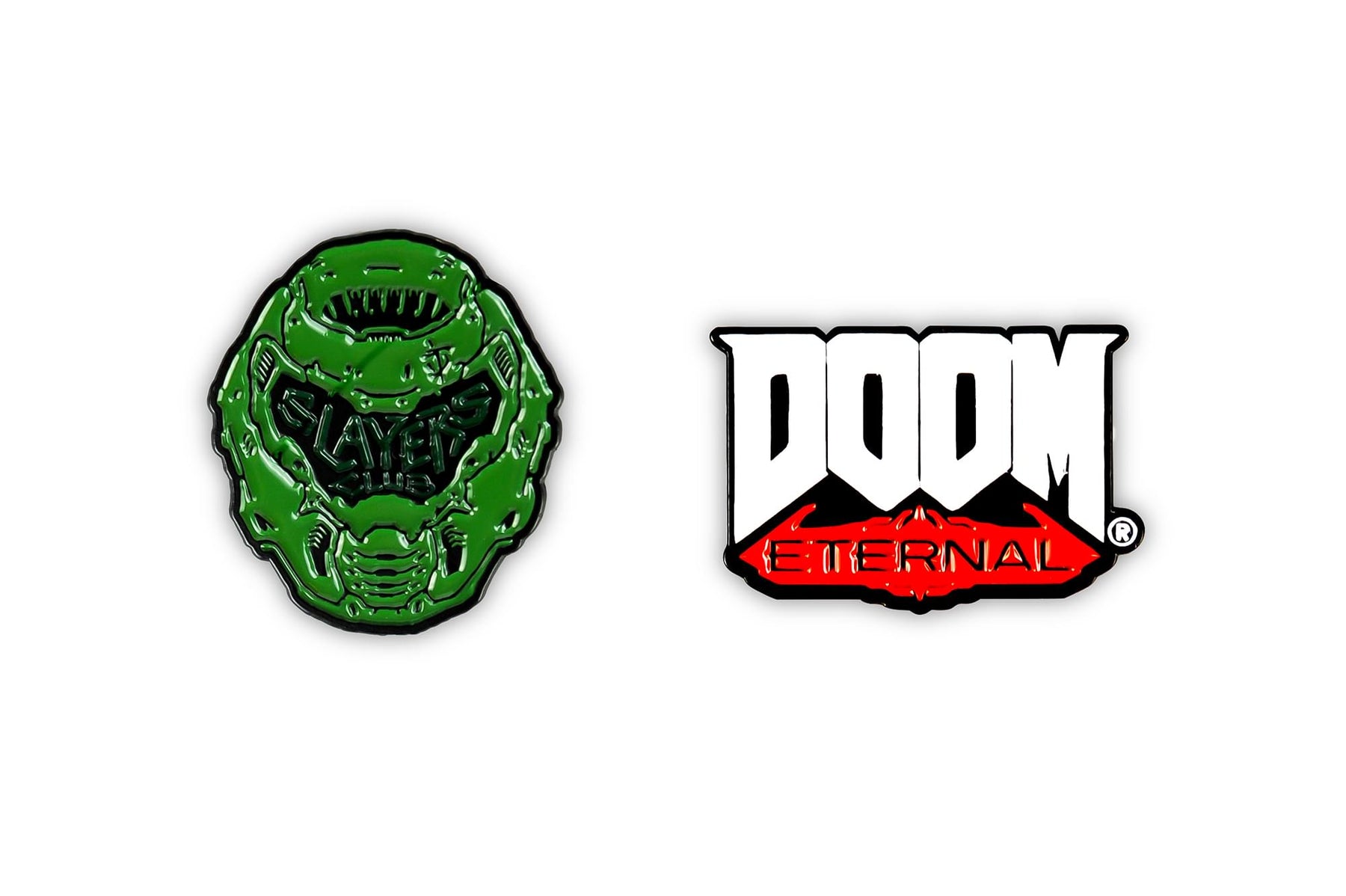 Doom Eternal Slayer & Logo Pin Set | Exclusive Enamel Collector Pins | Set Of 2