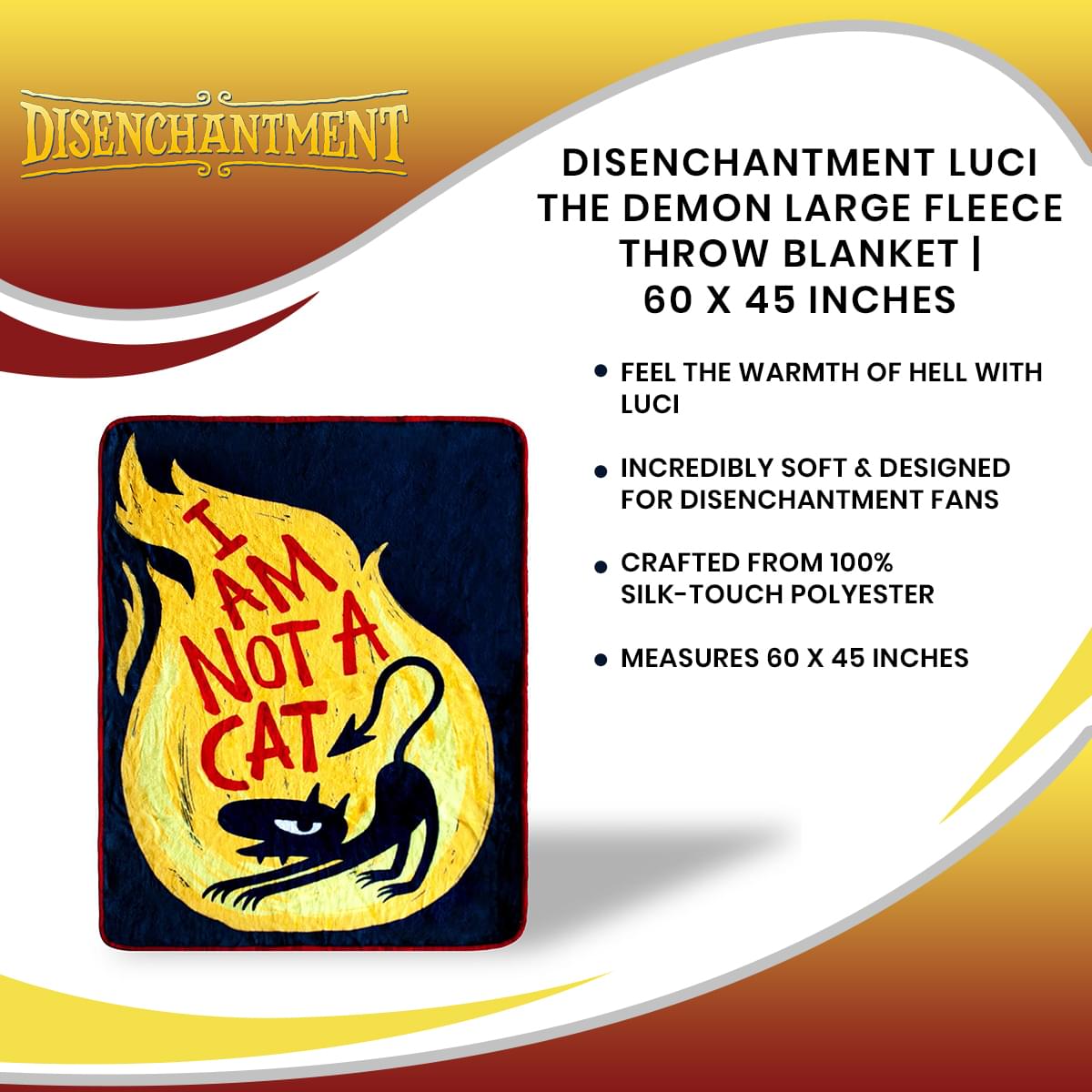 Disenchantment Luci The Demon Large Fleece Throw Blanket | 60 x 45 Inches