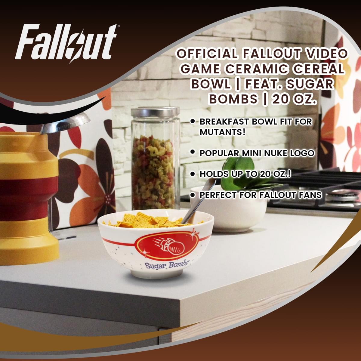 Fallout Sugar Bombs 20oz Ceramic Cereal Bowl | Set of 2