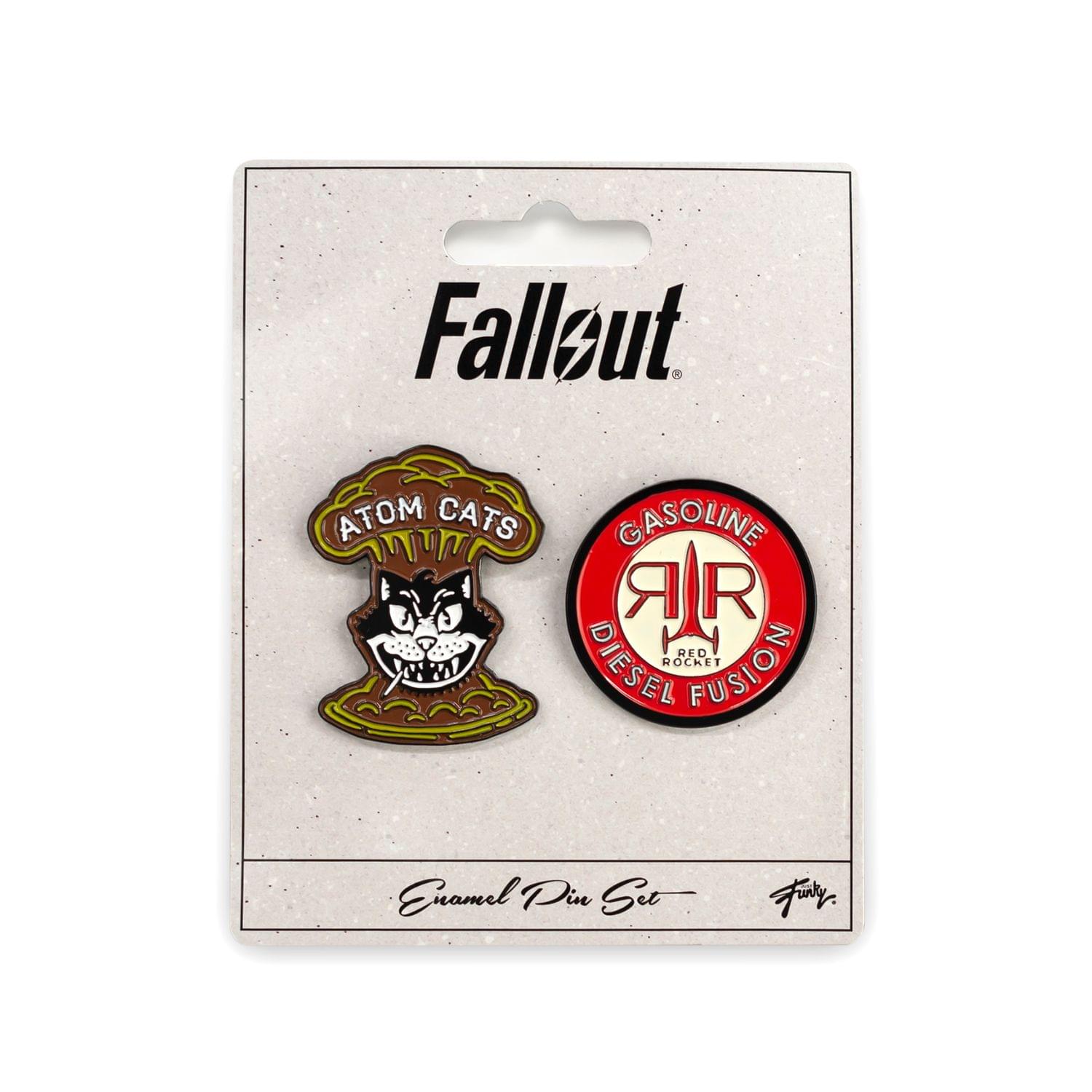Fallout Atom Cats & Red Rocket Pins | Exclusive Collectible Enamel Pins | 2 Pack