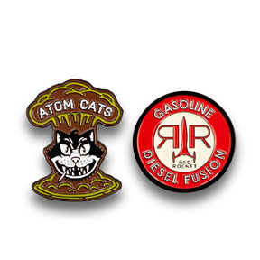 Fallout Atom Cats & Red Rocket Pins | Exclusive Collectible Enamel Pins | 2 Pack