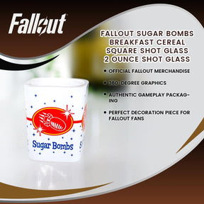 Fallout Sugar Bombs Breakfast Cereal Square Shot Glass | 2 Ounce Shot Glass