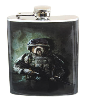 Combat Marine Dog 7oz Flask