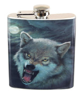 Growling Wolf 7oz Flask