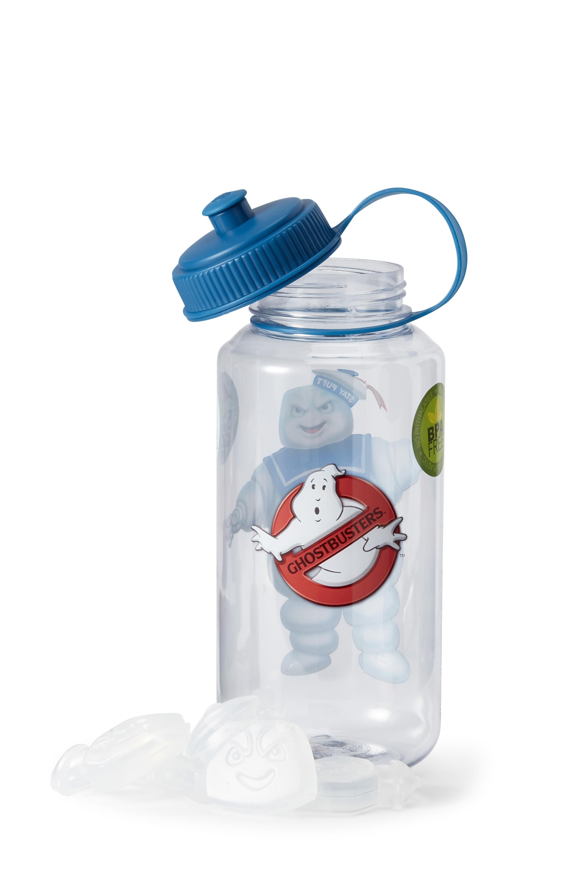 Ghostbusters Stay Puft 32oz Plastic Water Bottle w/ Ice Cube Molds