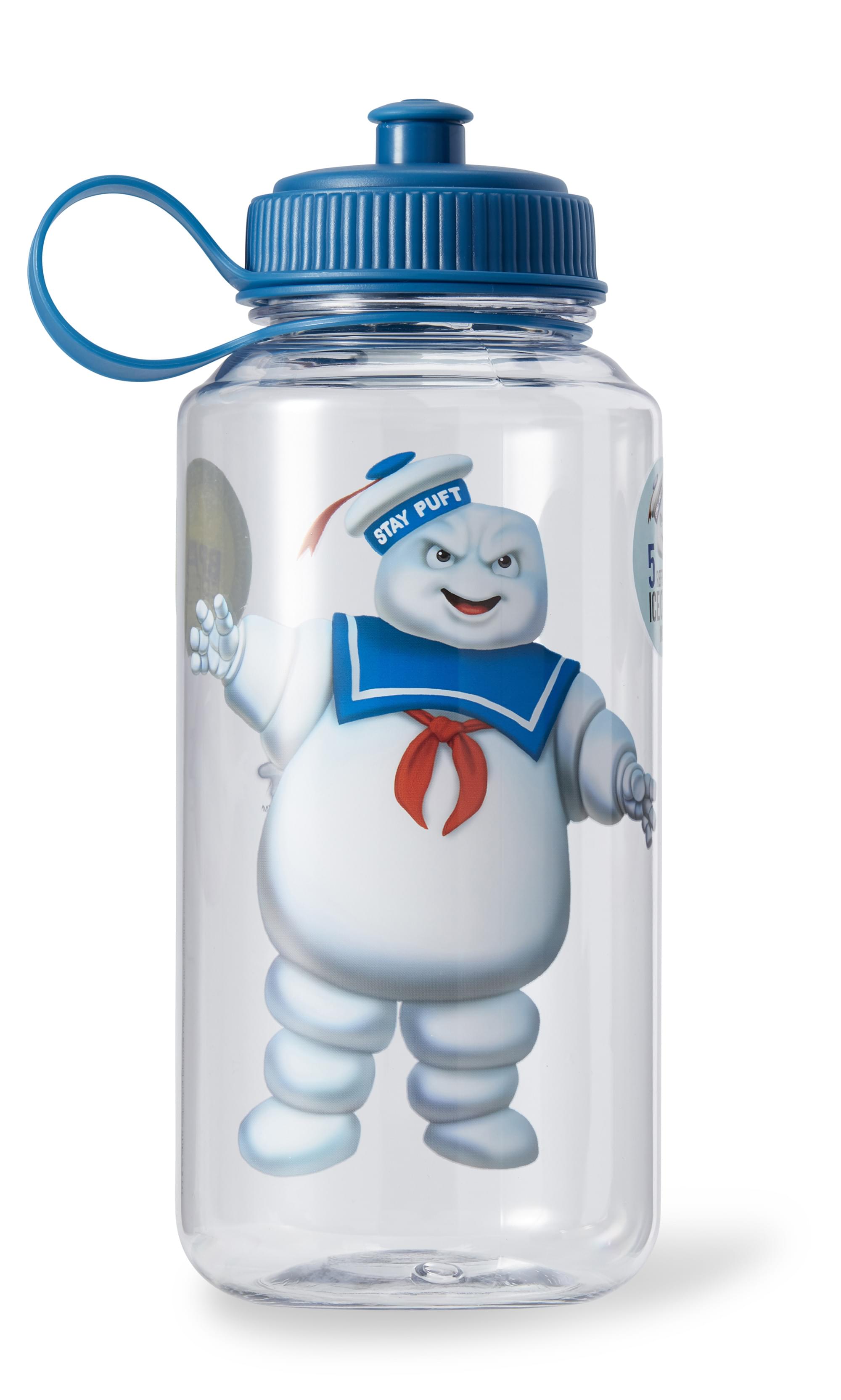 Ghostbusters Stay Puft 32oz Plastic Water Bottle w/ Ice Cube Molds