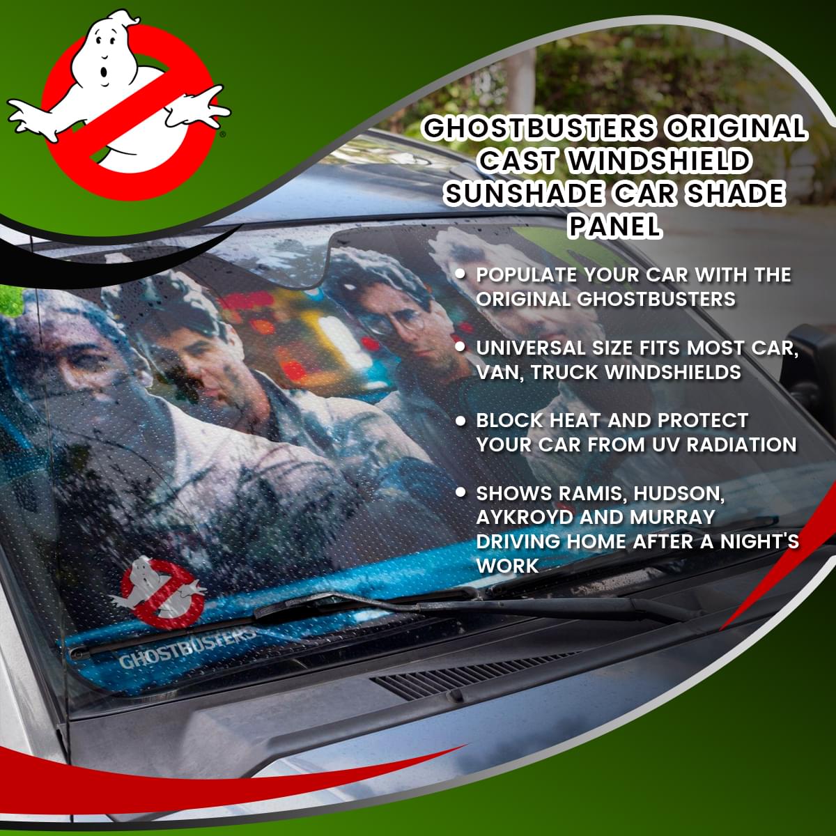 Ghostbusters Original Cast Windshield Sunshade Car Shade Panel