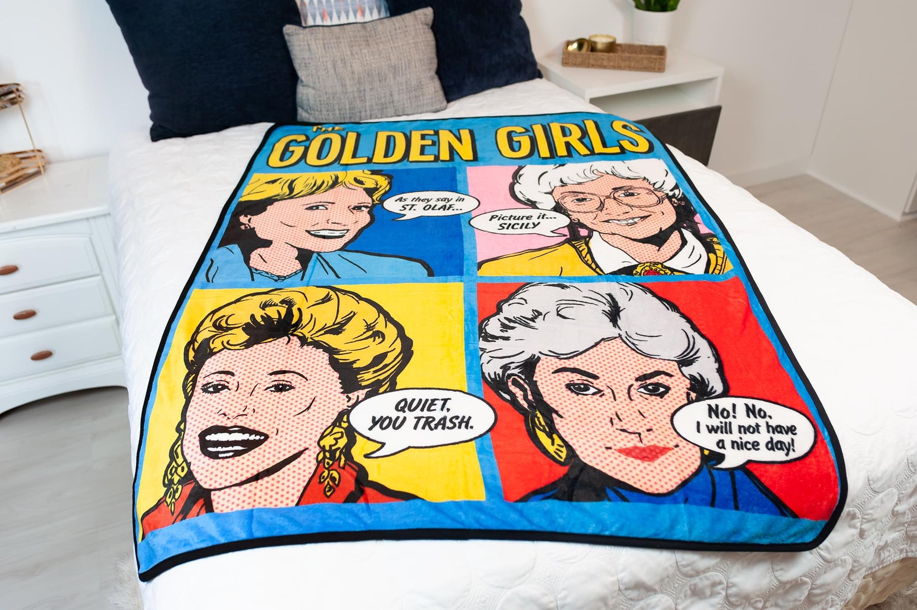Golden Girls Pop-Art Throw Blanket | Golden Girls Quotes | 60 x 45 Inches