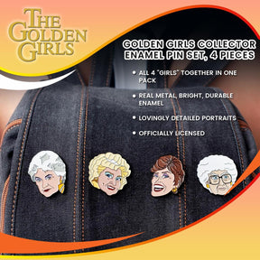 Golden Girls Collector Enamel Pin Set, 4 Pieces