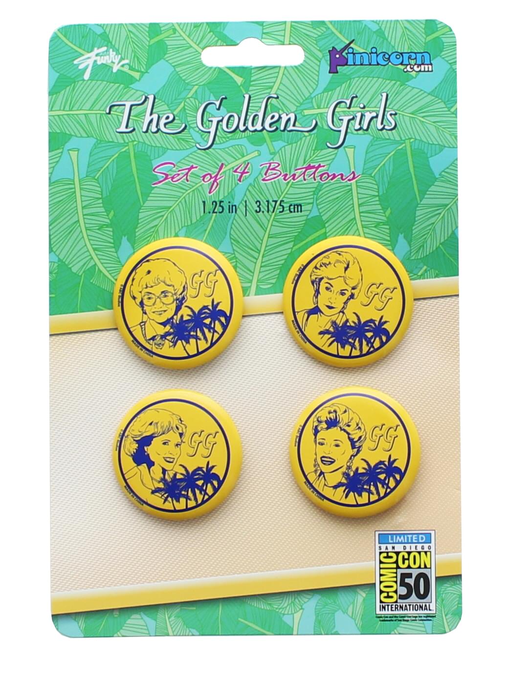 The Golden Girls Button Pin Set | Exclusive Dorothy, Rose, Blanche & Sophia Pins