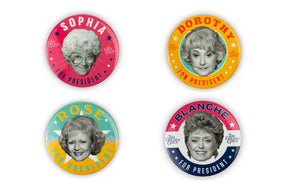 The Golden Girls 2020 For President 3 Inch Button Pin Set of 4
