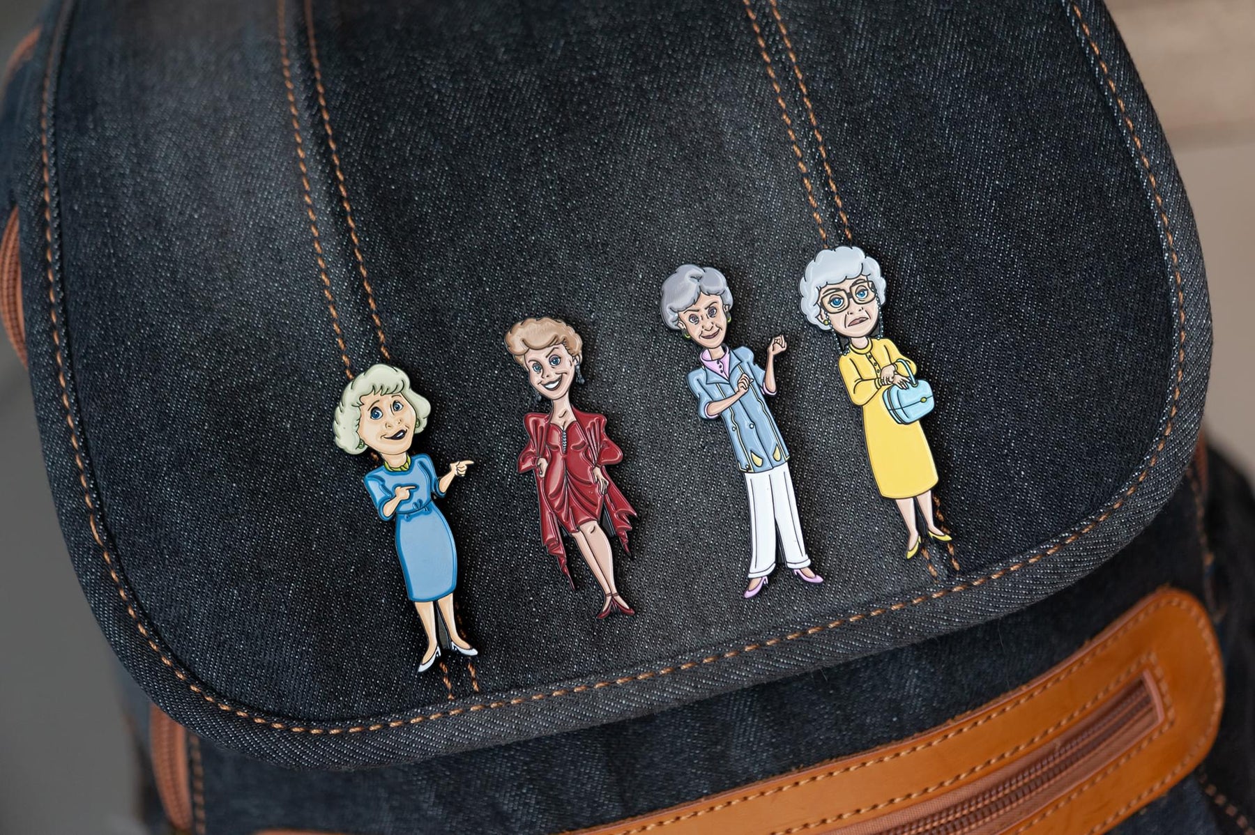 The Golden Girls 4-Piece Enamel Pin Set | Rose | Blanche | Sophia | Dorothy | Toynk Exclusive