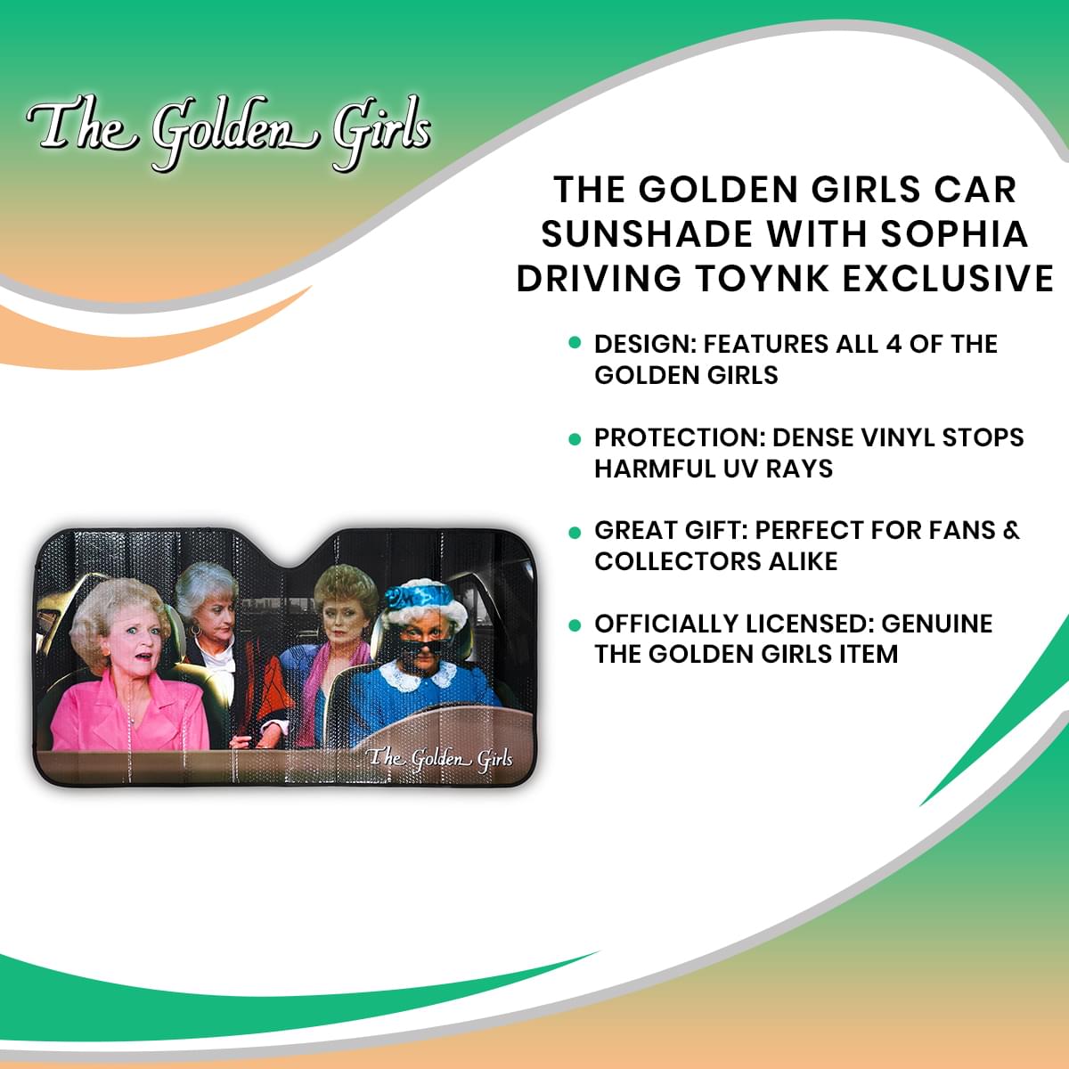 The Golden Girls Car Sunshade with Sophia Driving Toynk Exclusive