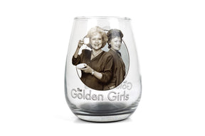 The Golden Girls Black and White Stemless Wine Glass - 16-Ounces