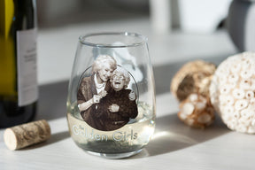 The Golden Girls Black and White Stemless Wine Glass - 16-Ounces