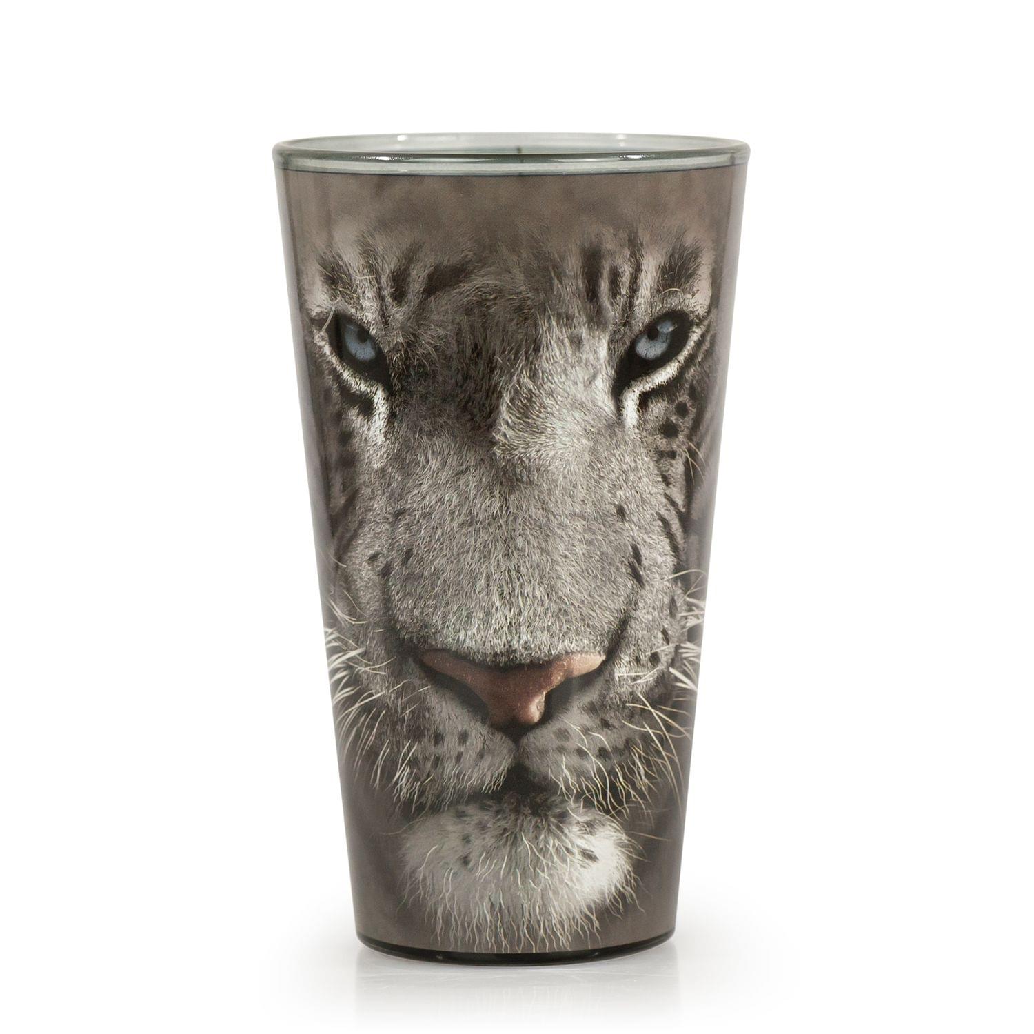 White Tiger Collectible Animal Print Glass | White Tiger 16-Ounce Pint Glass