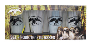 Duck Commander Logo/Faces 16oz Pint Glass 4-Pack