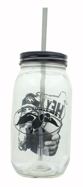 Duck Commander Hey Si Clear Mason Jar w/ Straw