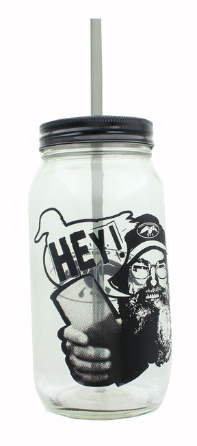 Duck Commander Hey Si Clear Mason Jar w/ Straw