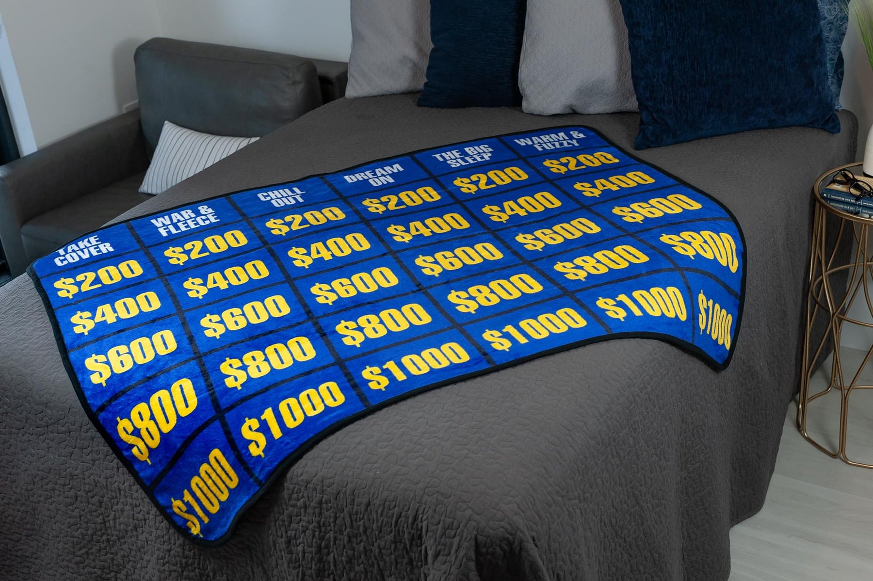 Jeopardy Game Show Game Board Large Fleece Throw Blanket | 60 x 45 Inches