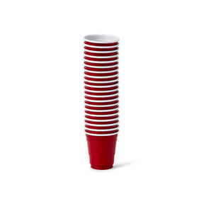 20 Pack Shot Glasses - 1.5 oz Acrylic Party Cup - Red Plastic Shot Glass