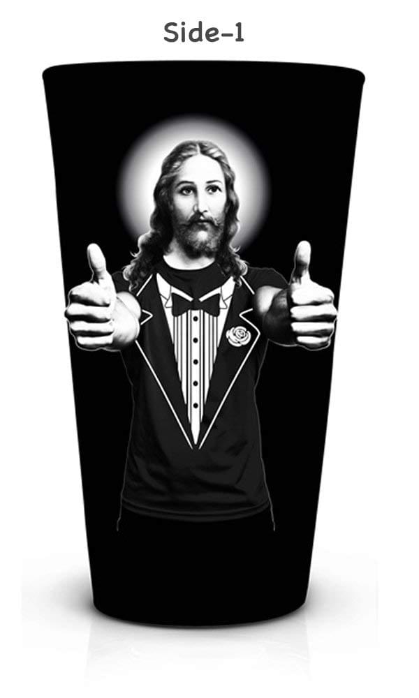 Jesus Christ Here To Party Pint Glass