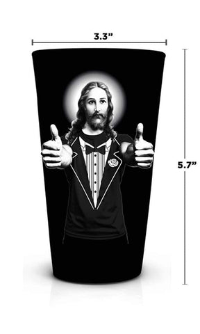 Jesus Christ Here To Party Pint Glass