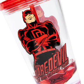 OFFICIAL Daredevil Reusable Tumbler With Straw | Feat. Dardevil's Hero Pose | Holds 18 OZ