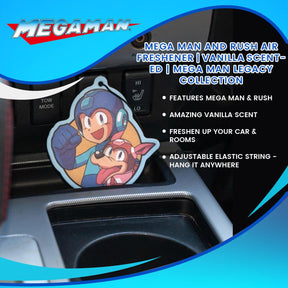Mega Man and Rush Air Freshener | Vanilla Scented | Mega Man Legacy Collection