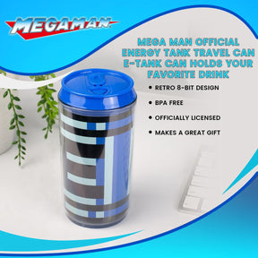 Mega Man Official Energy Tank Travel Can | E-Tank Can Holds Your Favorite Drink