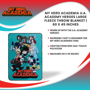 My Hero Academia U.A. Academy Heroes Large Fleece Throw Blanket | 60 x 45 Inches