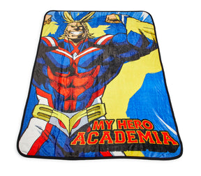 My Hero Academia Official All Might Large Fleece Throw Blanket | 60 x 45 Inches