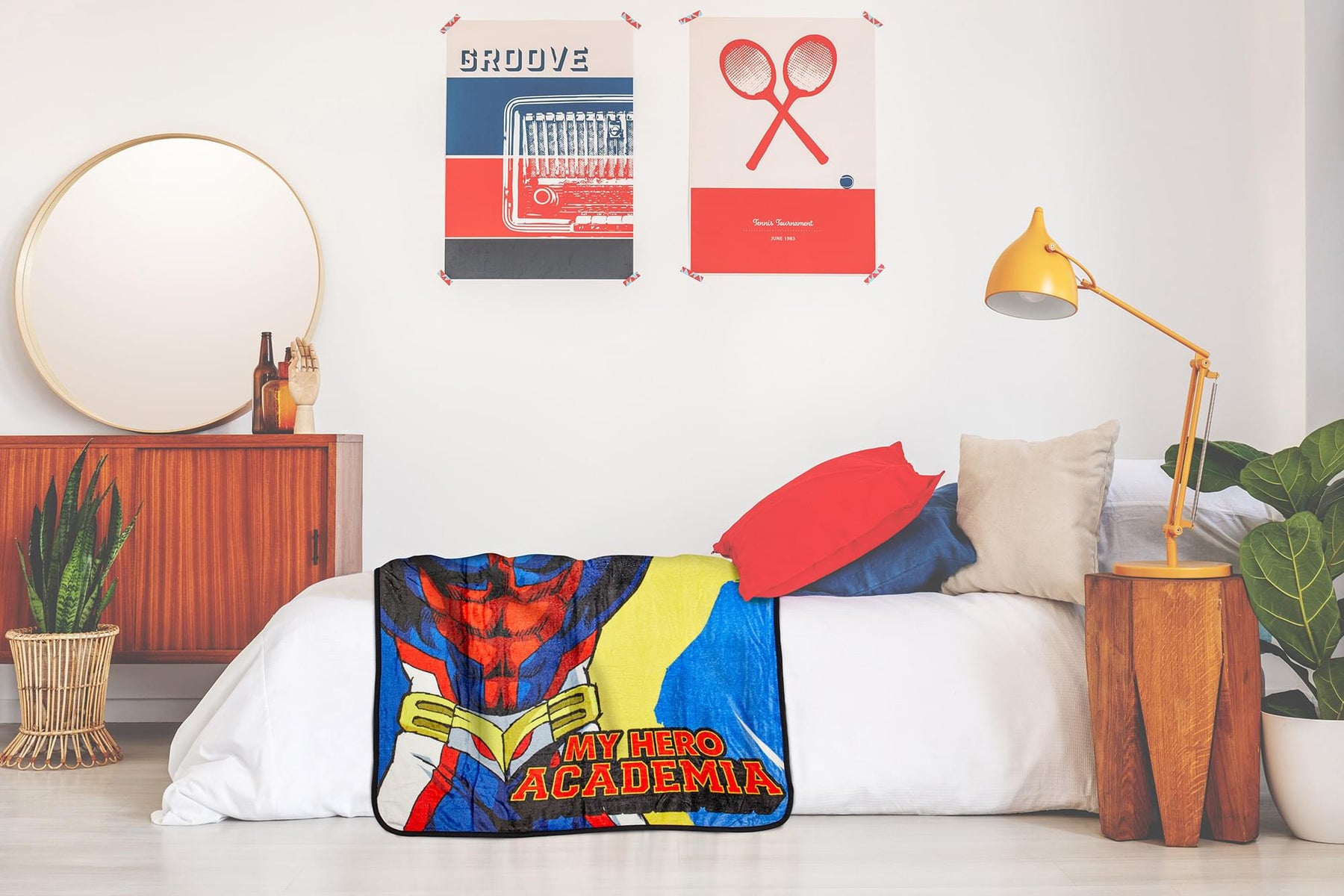 My Hero Academia Official All Might Large Fleece Throw Blanket | 60 x 45 Inches