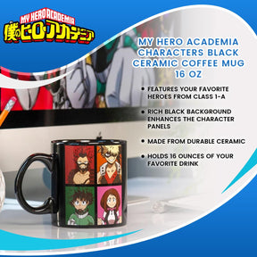 My Hero Academia Characters Black Ceramic Coffee Mug | 20 oz