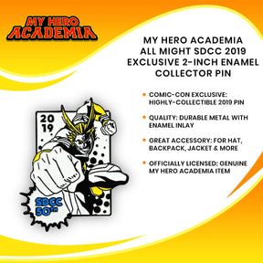 My Hero Academia All Might SDCC 2019 Exclusive 2-Inch Enamel Collector Pin