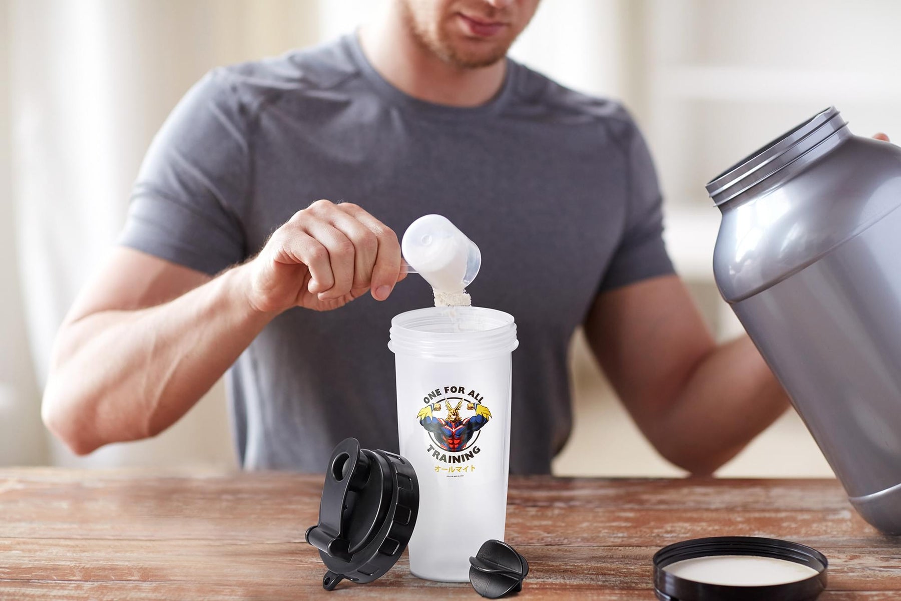 My Hero Academia All Might Training Gym Shaker Bottle | Includes Mixing Ball