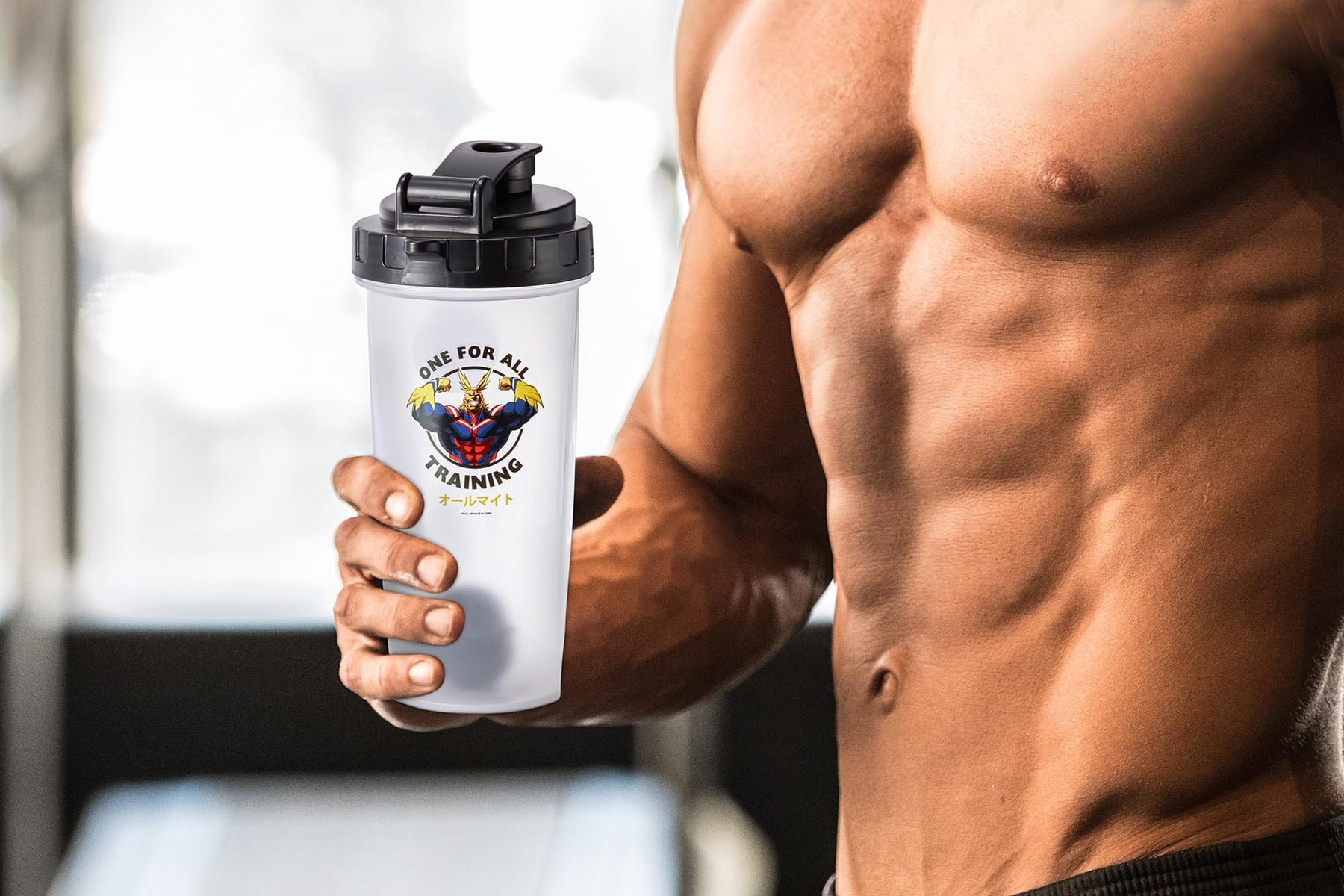 My Hero Academia All Might Training Gym Shaker Bottle | Includes Mixing Ball