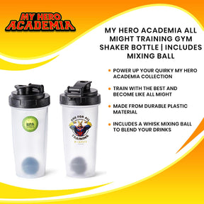 My Hero Academia All Might Training Gym Shaker Bottle | Includes Mixing Ball