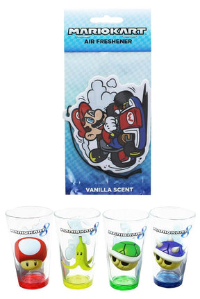 Mario Kart Bundle: Air Freshener & Pint Glass 4-Pack